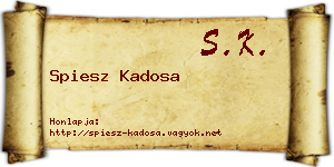 Spiesz Kadosa névjegykártya